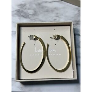 INDIA HICKS  LETICIA Gold Oval Hoop Earrings (2836)